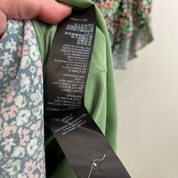 The Kooples SHORT PRINTED DRESS WITH COVERED BUTTONS Large 3 - Picture 11 of 14